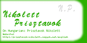 nikolett prisztavok business card